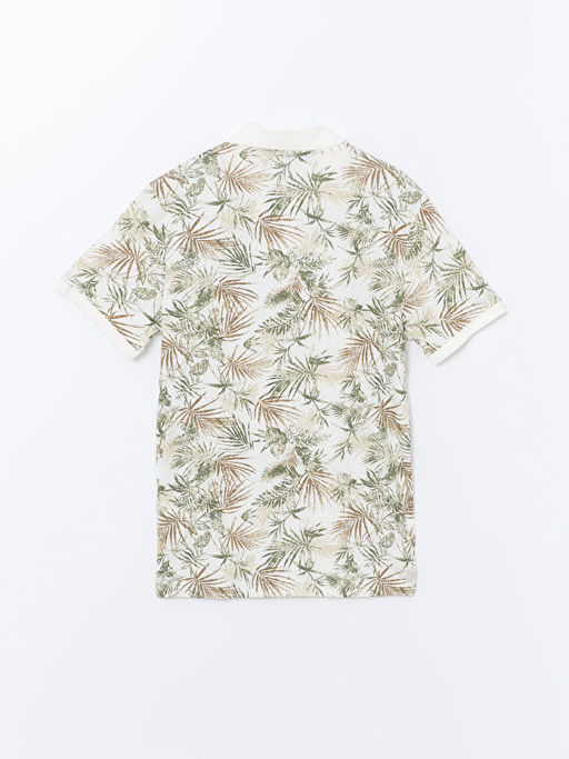 Polo Yaka K?sa Kollu Desenli Penye Erkek Ti??rt - Waikiki фото 2