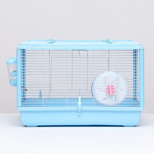 Клетка для грызунов с пластиковым укреплением 47 х 30 х 32 см, голубая - Пижон фото 9