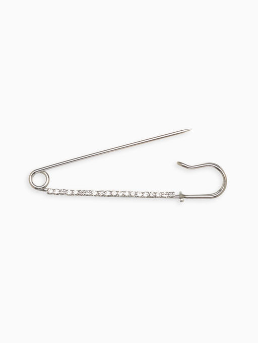 Булавка Классика широкая, 7.5 см, цвет белый в серебре