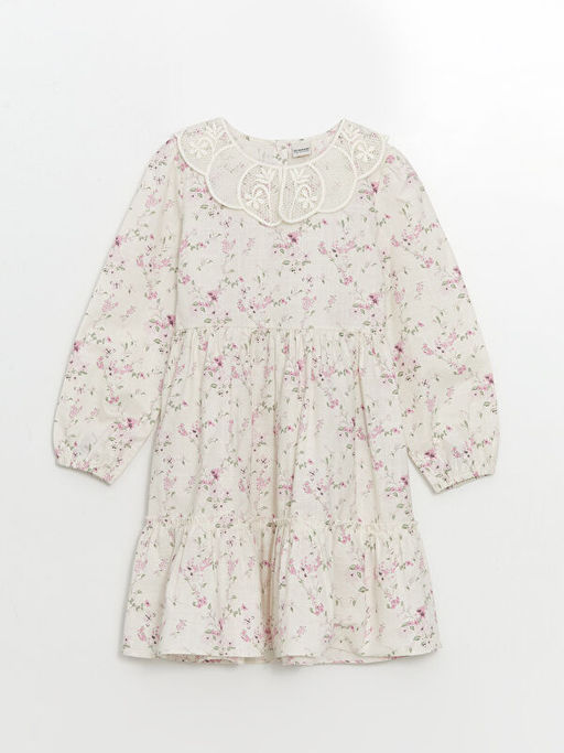 Bebe Yaka ?i?ekli K?z ?ocuk Elbise