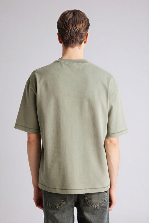 %100 Pamuk Boxy Fit Ti__rt - Defacto фото 5