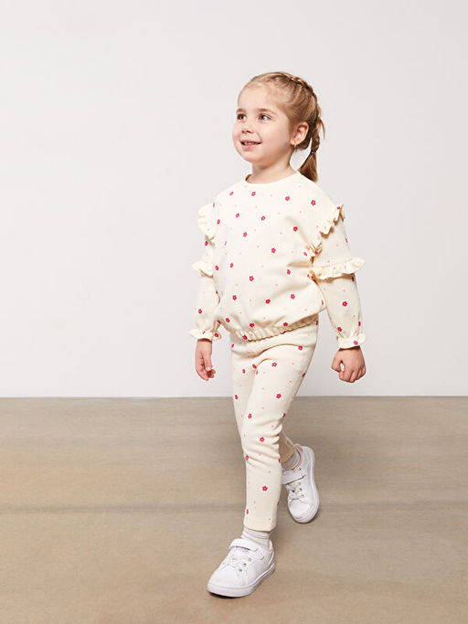 Beli Lastikli Bask?l? K?z Bebek Tayt