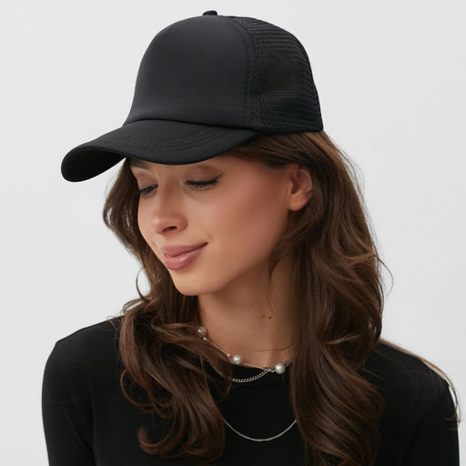 Бейсболка с сеткой MINAKU, чёрная, размер 56-58