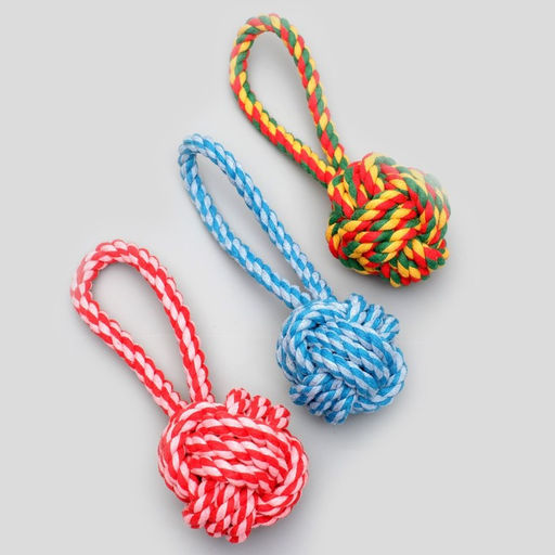 Игрушка канатная Мяч с петлей, до 65 гр, микс цветов - Пижон фото 3