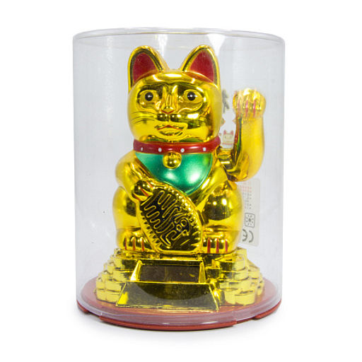Манеки Неко кошка золотая символ финансового благополучия 9см - Сандаловый дом фото 2