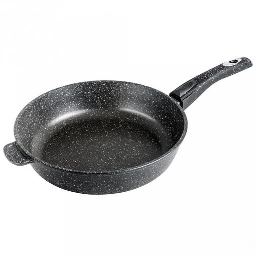 Сковорода с тефлоновым покрытием д28см "Гранит", h7см, s0,42см, съемная ручка из термостойкого пластика (Россия)
