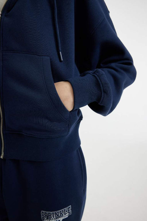 Толстовка Cool Standard Fit с капюшоном на молнии - Defacto фото 7