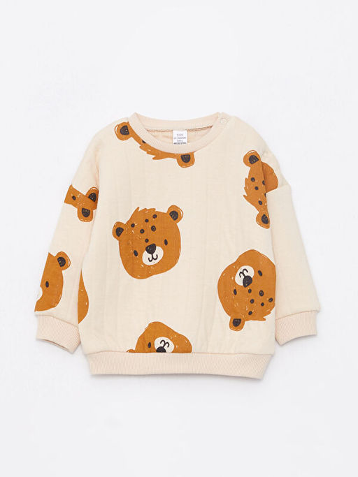 Bisiklet Yaka Uzun Kollu Bask?l? Erkek Bebek Sweatshirt ve Pantolon 2li Tak?m - Waikiki фото 2