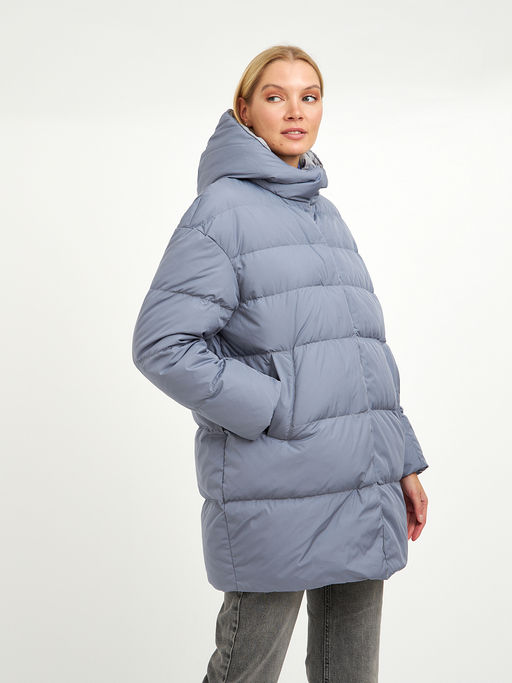 Пуховик женский с капюшоном, нап-ль:пух, перо - Glenfield фото 9