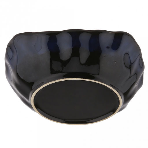 "Тихий океан" Салатник керамический 600мл, 17,5х17х5см, асимметричная форма, синий (Китай)