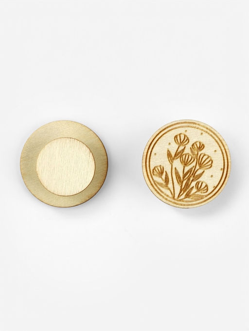 Игольница «Цветы» TEIRA, с магнитом, круглая, d=3 см, набор 2 шт., деревянная