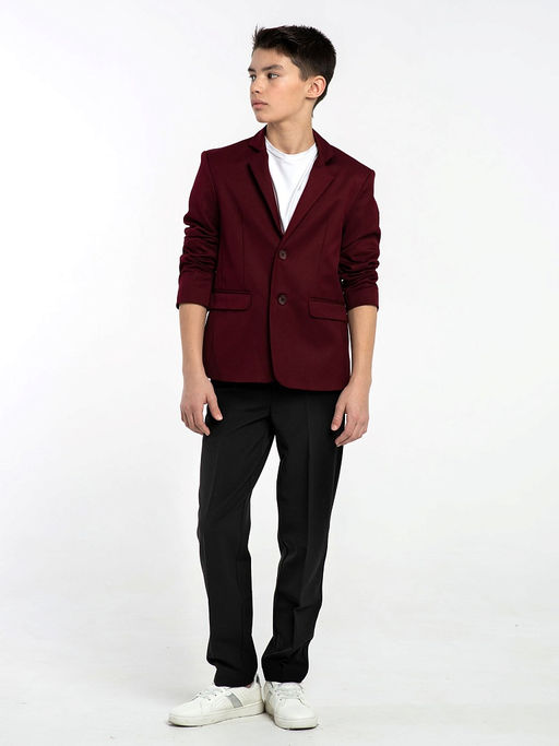 Бордовый школьный пиджак для мальчика Инфанта, модель 0513/6