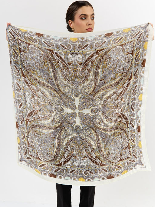 Большой, мягкий, тонкий и очень нежный двусторонний платок с рисунком - Tantino фото 11