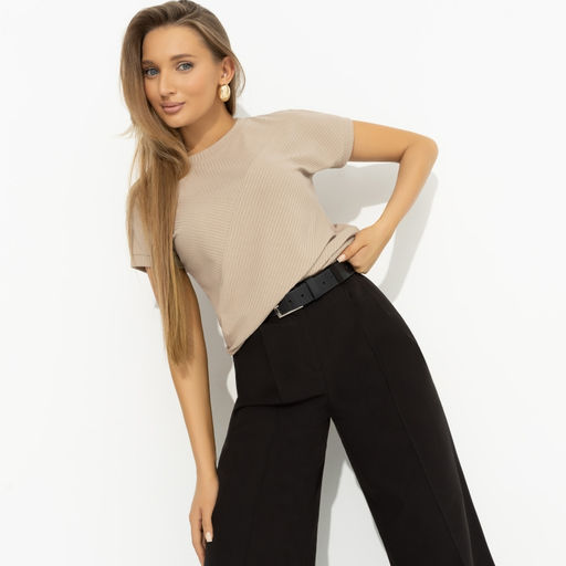 Футболка в рубчик Искусство строить глазки (бежевый) - Charutti фото 4