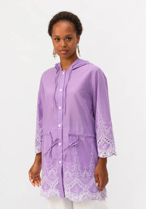 Ветровка летняя с капюшоном сиреневый