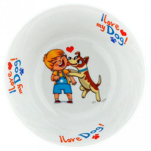 Салатник фарфоровый Мой любимый пёс 360мл, д14,5см, h5см, форма Голубка (Беларусь)