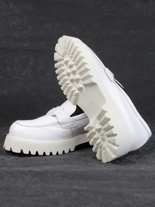 03-HP9967B WHITE Лоферы женские (натуральная кожа)