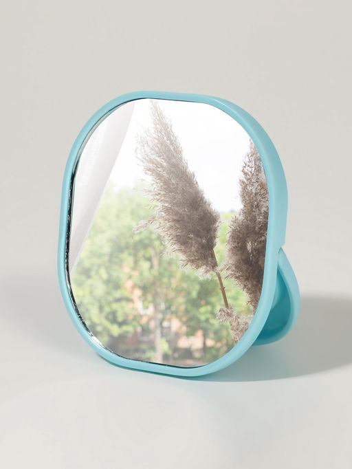 Зеркало карманное «Узор», с подставкой, 8×8 см, голубое