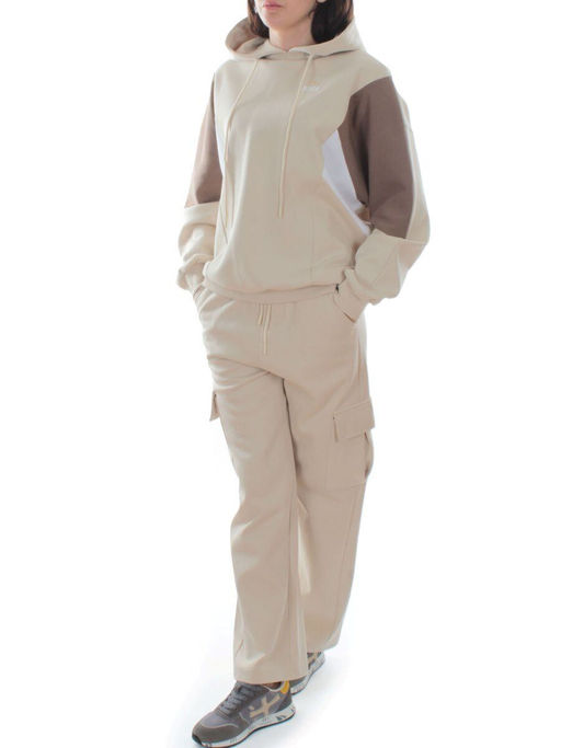 3156/3157 BEIGE/BROWN Костюм спортивный женский (95% хлопок, 5% эластан)