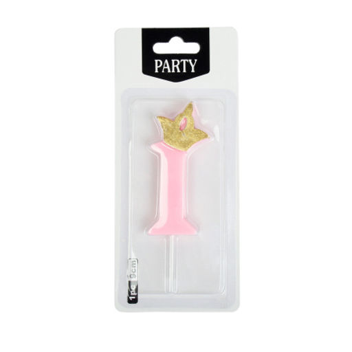 Свеча Цифра корона / KL-5 /уп 12/720/ розовая (0) - Галеонтрейд фото 14