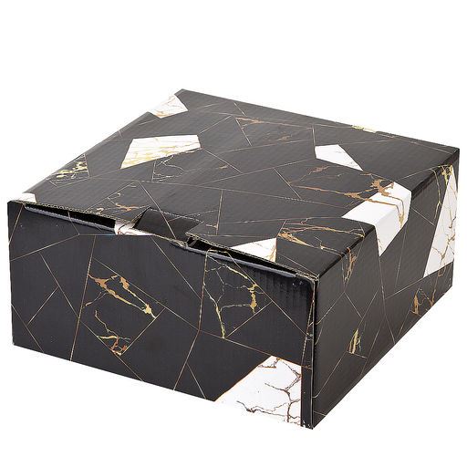 Блюдо 3-х ярусное Черный мрамор 25*25*32,5 см (подарочная упаковка) - Nouvelle home фото 2