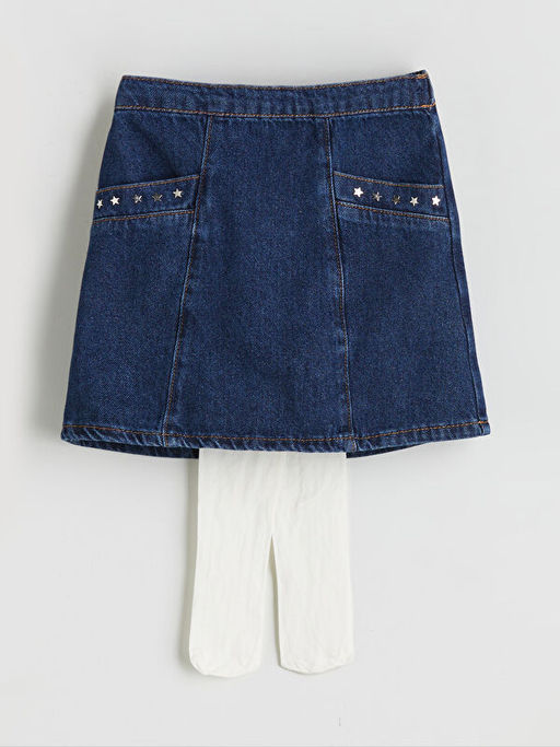 K?lotlu ?orapl? K?z ?ocuk Jean Etek
