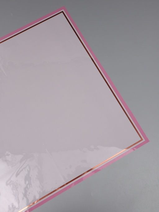 Цена за 20 шт. Плёнка для цветов «Двойная кайма», светло-розовый, 57×57±2 см