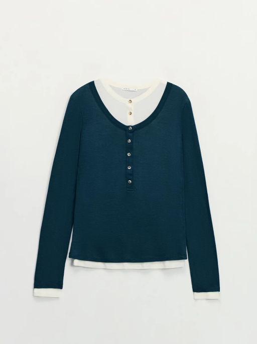 Облегающий лонгслив с двумя слоями / Zarina