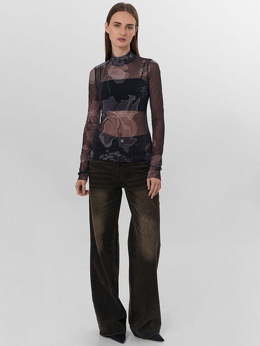 Джемпер женский черный из сетки - Mark formelle фото 3