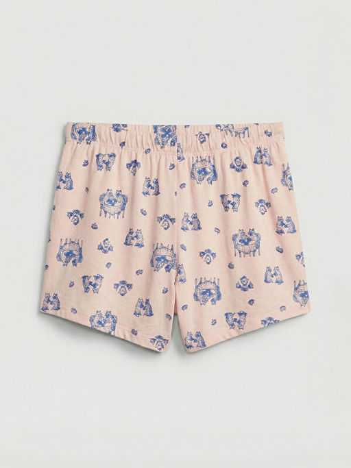 Beli Lastikli Bask?l? Kad?n ?ort Pijama Alt