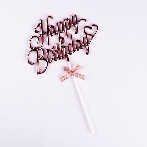 Топпер Happy Birthday, розовый, с бантиком, Дарим красиво  фото 8