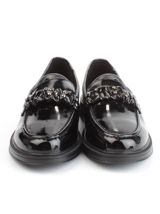 03-DYL140-2 BLACK Лоферы женские (натуральная кожа)