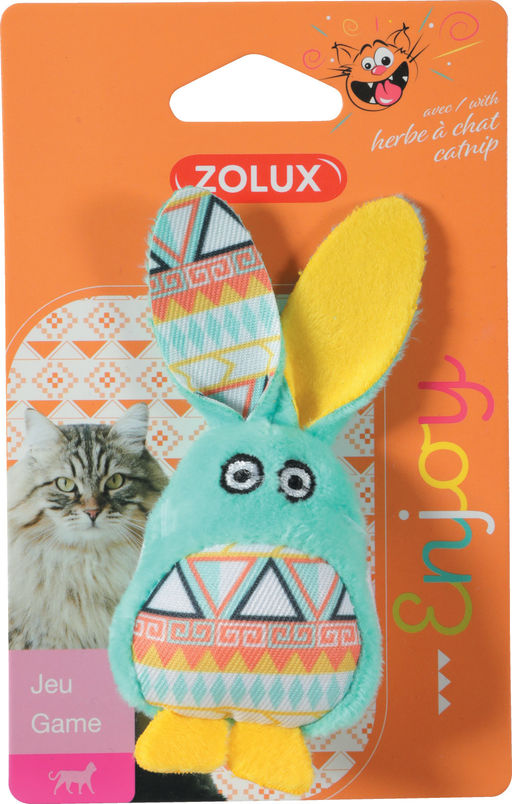 ZOLUX, Игрушка для кошек с кошачьей мятой "Кролик из капусты", бирюзовый, 580730VER