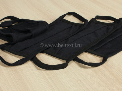 Маска гигиеническая (многоразовая) из трикотажного полотна 22*9,5см (упаковка по 5 шт.) цв. черный - Текс-дизайн фото 6