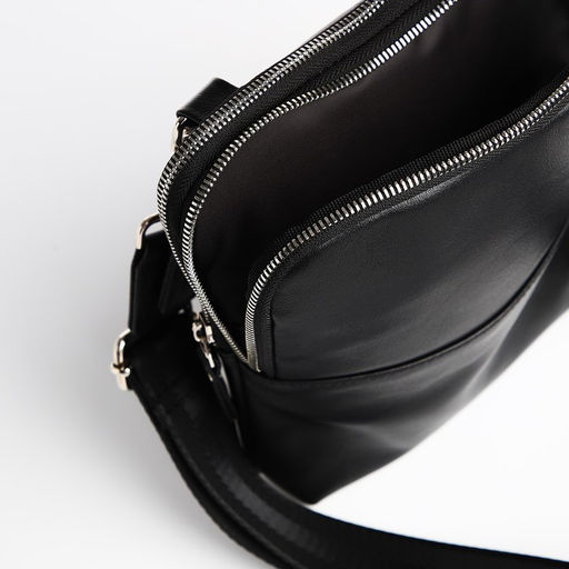 Сумка мужская TEXTURA через плечо, натуральная кожа, цвет чёрный  фото 5