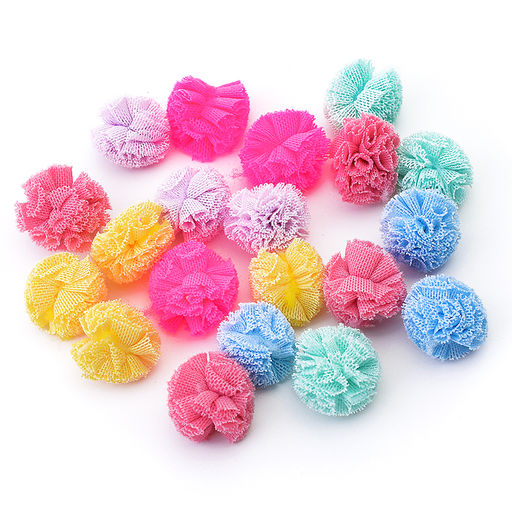 Набор помпонов из сетки для творчества 20 мм, 20 шт, в пластиковом пакете с блистерным подвесом, цвета ассорти