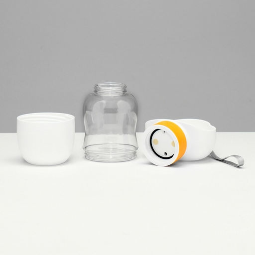 Поилка прогулочная 585 мл+контейнер для корма, жёлтая - Пижон фото 5