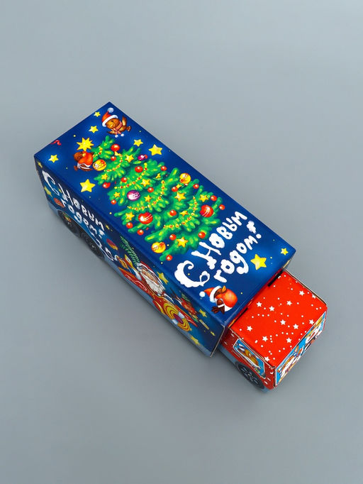 Подарочная коробка Новогодняя Фура «Новогодний пилотаж» с анимацией 36×15×10 см