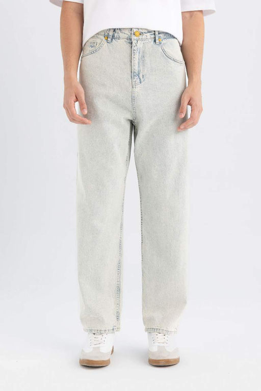 Джинсовые брюки Baggy Fit с широким узором и нормальной талией, широкие брюки - Defacto фото 8