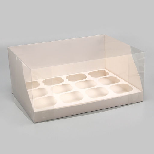 Коробка для 12 капкейков белая, 31×24×14 см