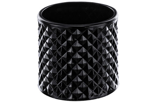 Банка д/хранения 270 мл 8,5*8,5*14 см с крышкой "Ромбики", черный, стекло