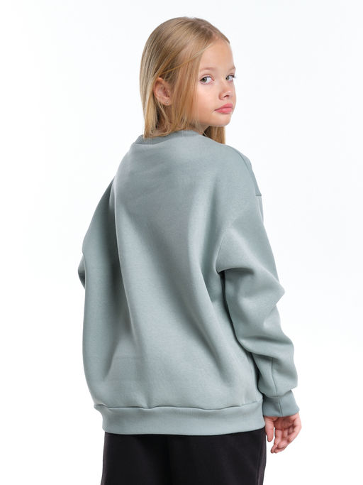 Джемпер для девочки школьный детская одежда с начесом хлопок 22-7320 мята - Mini maxi фото 2