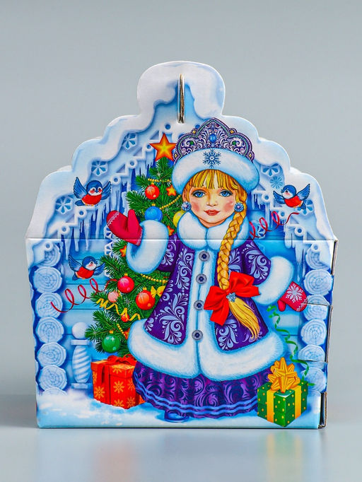 Цена за 5 шт. Подарочная коробка новогодняя «Ледяной домик» 19.3 (233) × 18×13 см