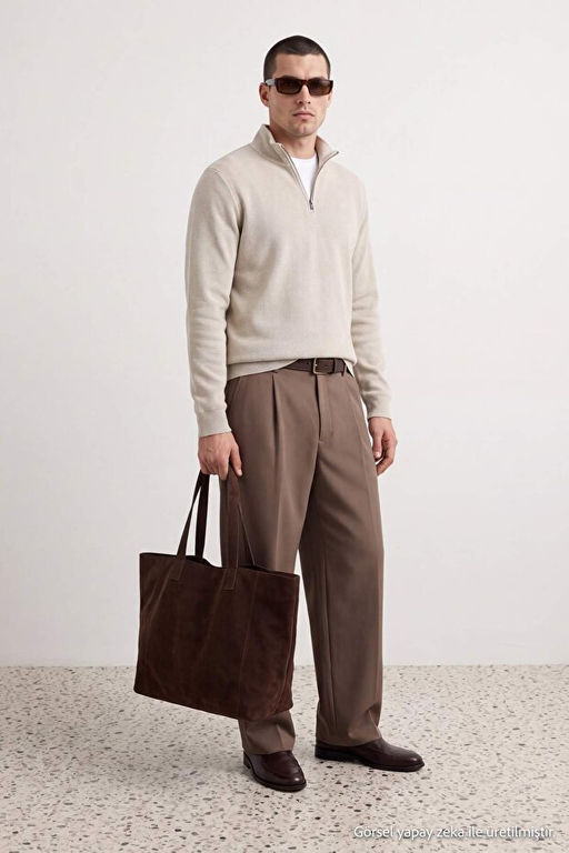 Gri Regular/Normal Kesim Dik Yaka F_r_al_ Selanik Yumu_ak Tu_eli Sweatshirt TMNAW27SW00017 - Trendyolmilla фото 2