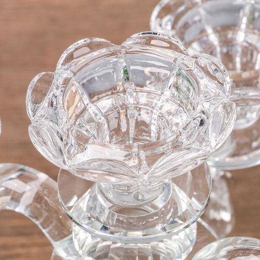 Стеклянный подсвечник на 5 свечей «Канделябр», 19×23×23 см