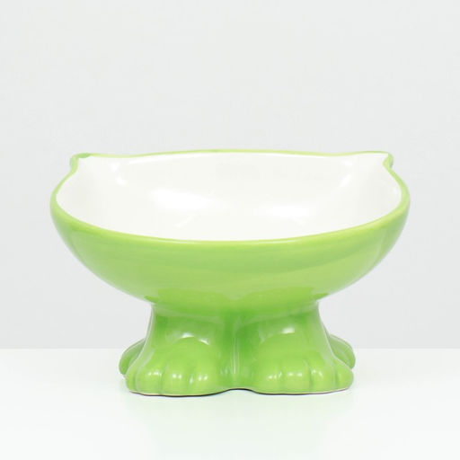 Миска керамическая на подставке 13,5 х 13,5 х 8 см, 150 мл зеленая - Simaland фото 2
