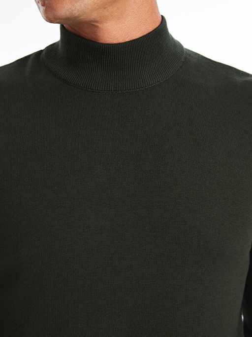 Yar?m Bal?k?? Yaka Uzun Kollu Erkek Triko Kazak