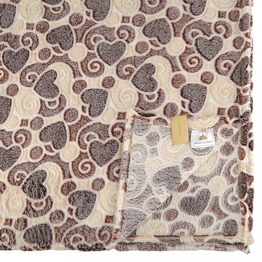 Плед/покрывало 240х200см "Тебе мое сердечко", велсофт "California" набивной, полиэстер 100%, плотность 160г/м2, упаковка: 20х33см пояс бумажный, "Домашняя мода" (Россия)