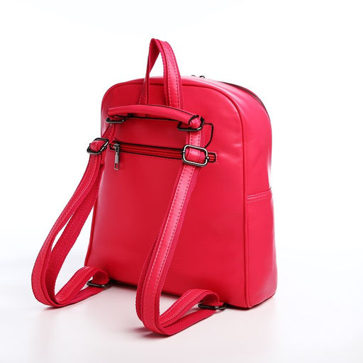 Рюкзак женский из искусственной кожи на молнии, 2 кармана, цвет фуксия - Simaland фото 2