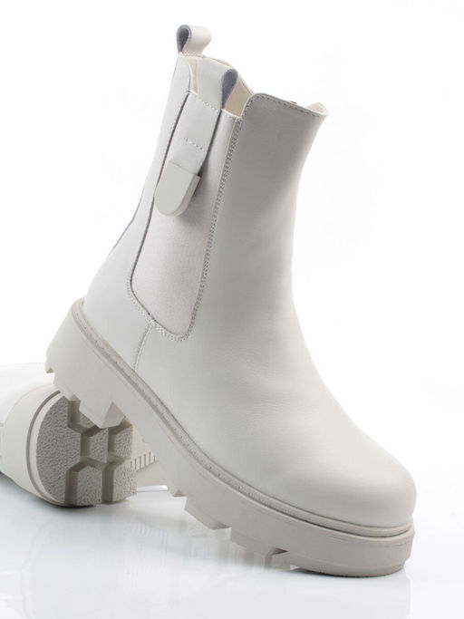 04-PAX24-2Z MILK Ботинки зимние женские (натуральная кожа, 100% шерсть)